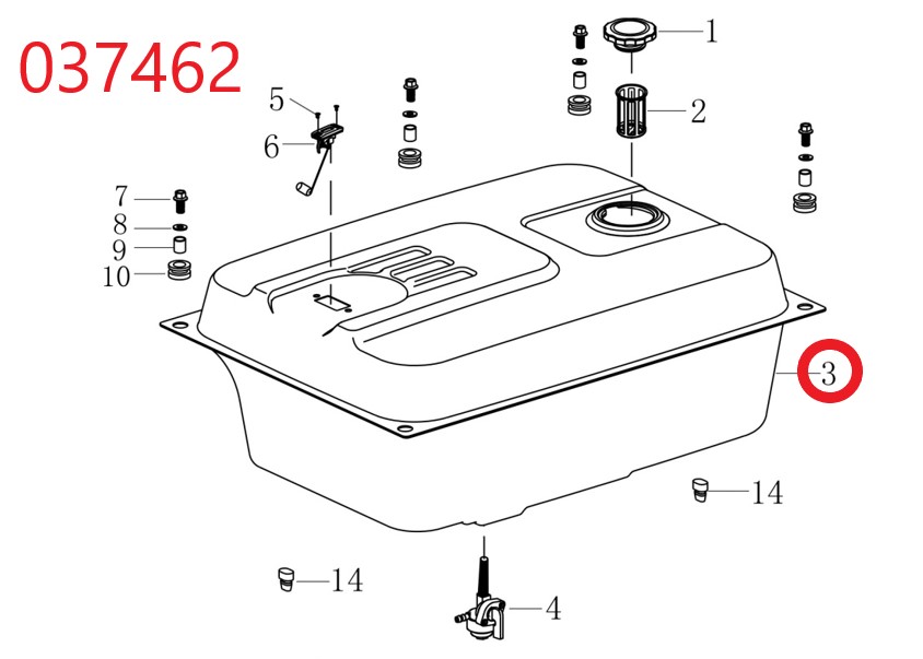 Бак топливный SGG 16000(.L.)-18000(.L.) Lt / Fuel tank (170501253-0002)