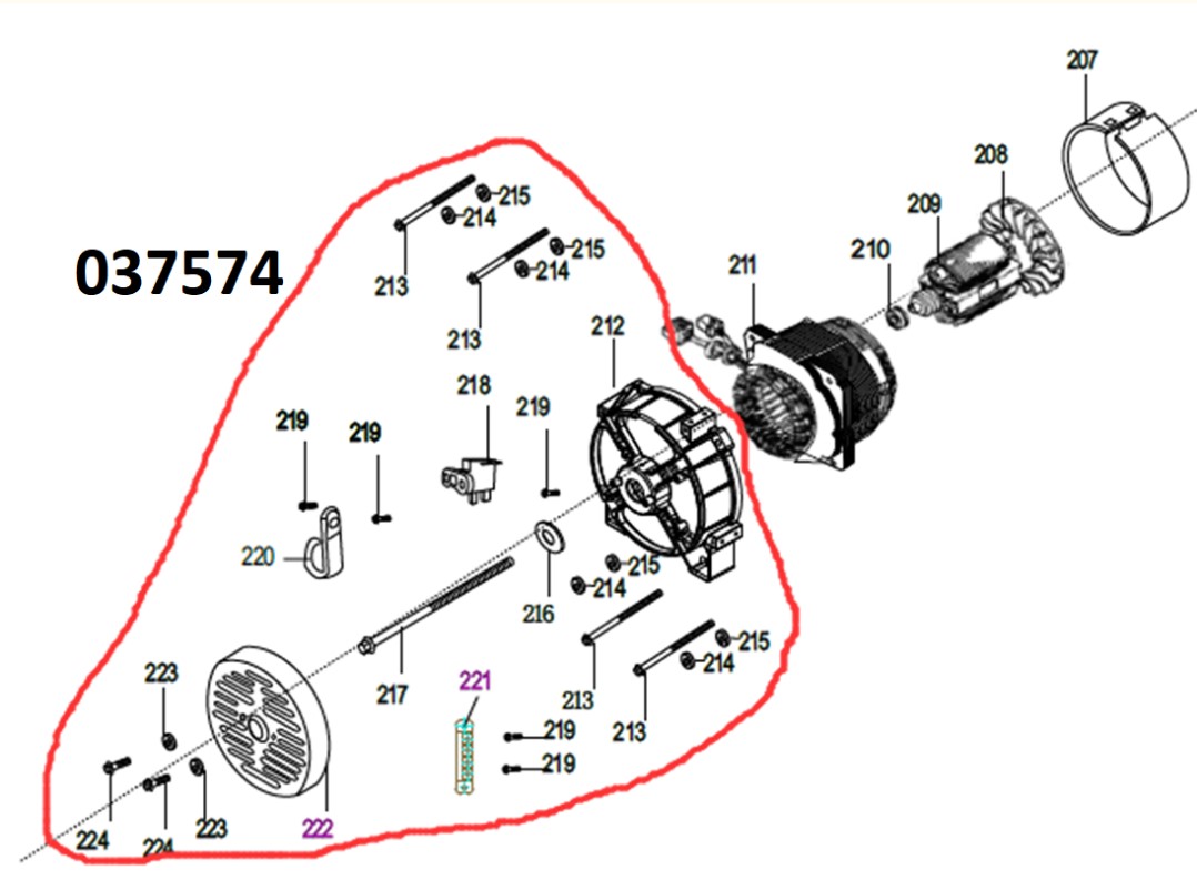Комплект установочных элементов (28 шт.) к альтернатору SGG 10000(..),2V78F-2 Lf / Set of elements