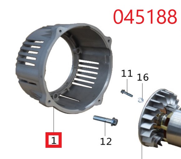 Крышка альтернатора (к двигателю) SDG 5000(..)-7500(..),C188FD,C192FD,C195FD-A / Alternator cover to the engine C188FD,C192FD,C195FD-A (31158)