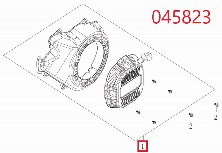 Стартер ручной в сборе с кожухом маховика SGG 9000(.L.),LC192FD Lc / Recoil starter assy (193490475-0012)