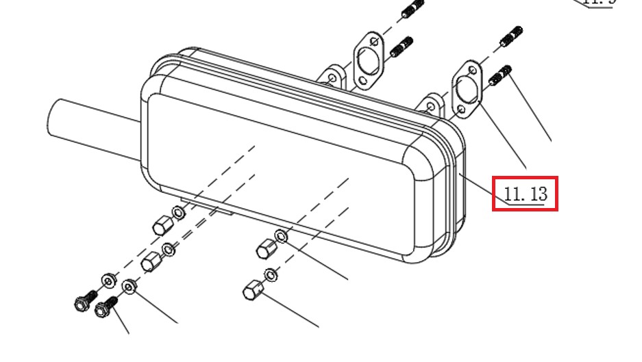 Глушитель SDG 10000(..),LT290FE Lt / Muffler (1.02.08.01.0016)