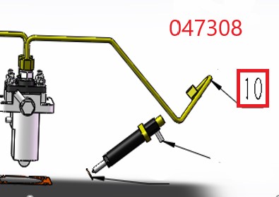 Трубка топливная высокого давления №1 SDG 11000(..),CD2V88F / High pressure tubing left (HD2V88.10.1)