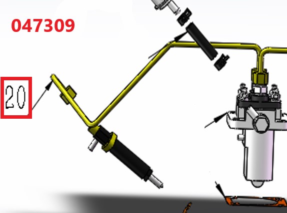 Трубка топливная высокого давления №2 SDG 11000(..),CD2V88F / High pressure tubing right (HD2V88.10.2)