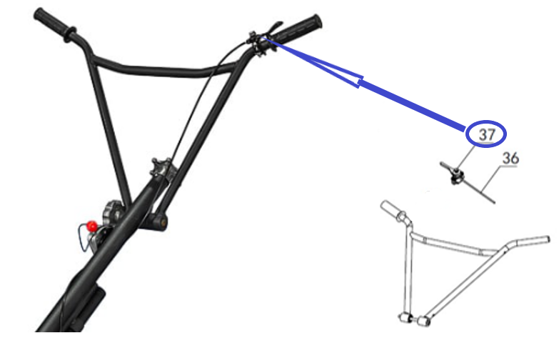 Рычаг газа TSS DMD1000H,L/Throttle lever TSS DMD, №37 (PT3637)