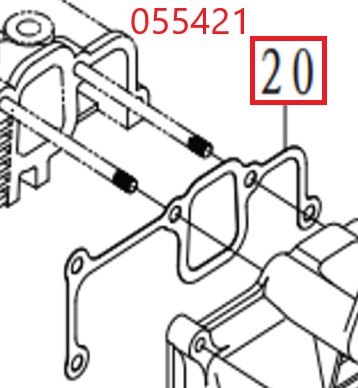 Прокладка впускного коллектора и ГБЦ SDG 5500EHA,CP188FE Cm / Intake manifold gasket (33048-00688-00)
