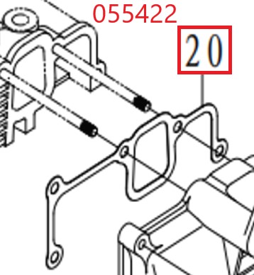 Прокладка впускного коллектора и ГБЦ SDG 6500(..)-7500(..),CP192FE,CP195FE Cm / Intake manifold gasket (33048-00717-00)