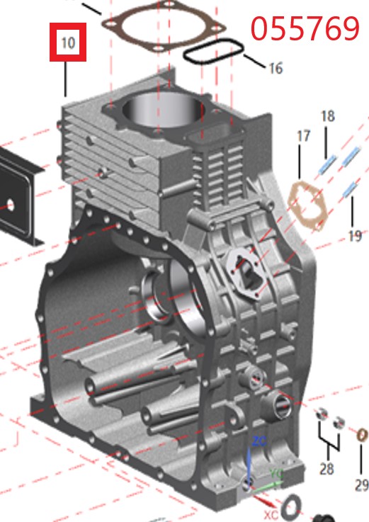 Блок цилиндра SDG 8000(..),1100FE Sh / Engine block (SDG 8000EH3A-SP-3-1-10)