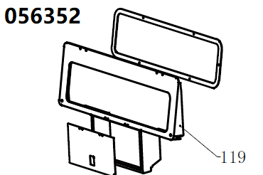 Рамка панели управления  TSS DUAL DWG-500 / Position 119 -Transparent window protection panel (33013-01190-00)
