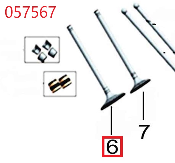 Клапан впускной SGG 17000(..)-18000(..),2V90F Lf / Intake valve 2V90F (14411-A2910-0001)