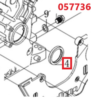Сальник КВ в блоке цилиндров SGG 16000(.L.)-18000(.L.),LC2V90FD Lc (43×55×7) / Oil seal (43×55×7) (380650652-0001)