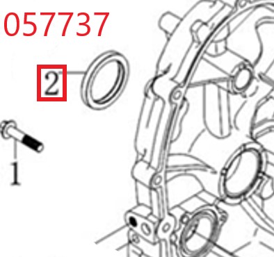 Сальник КВ в крышке блока цилиндров SGG 16000(.L.)-18000(.L.),LC2V90FD Lc (43×55×7) / Oil seal (43×55×7) (380650651-0001)