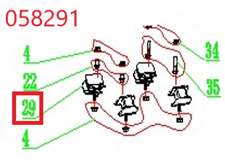 Амортизатор двигателя SGG 11000E3Ui,LT196FiE Lt / Shock absorbing foot (1.03.08.07.0045)