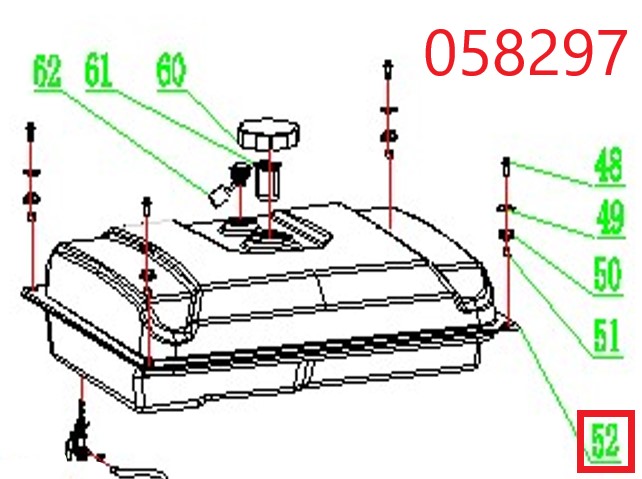 Бак топливный SGG 11000E3Ui,LT196FiE Lt / Fuel Tank (1.01.09.04.0374.0001)