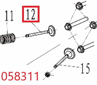 Клапан выпускной SGG 11000E3Ui,LT196FiE Lt / Exhaust valve (1.01.05.08.0064)