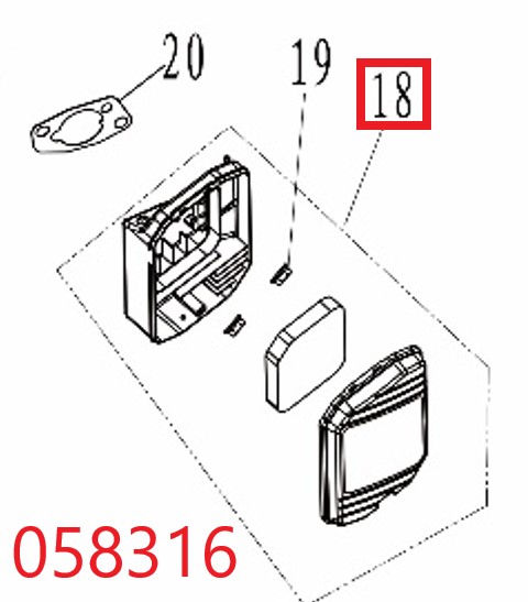 Фильтр воздушный в сборе SGG 11000E3Ui,LT196FiE Lt / Air cleaner assy (1.01.12.02.0036)