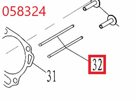 Штанга толкателя клапана SGG 11000E3Ui,LT196FiE Lt / Push rod (1.01.05.03.0017)