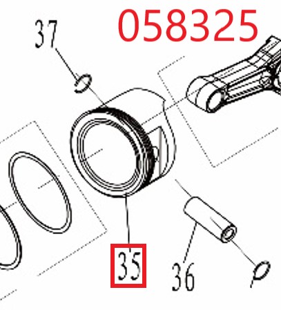 Поршень SGG 11000E3Ui,LT196FiE Lt / Piston (1.01.04.02.0043)