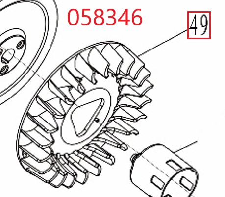 Крыльчатка маховика SGG 11000E3Ui,LT196FiE Lt / Flywheel fan (1.01.10.99.0030)