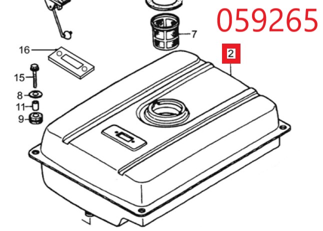 Бак топливный SGG 6000(..),190F (25 л) / Fuel tank (16510/2.8GF-3)