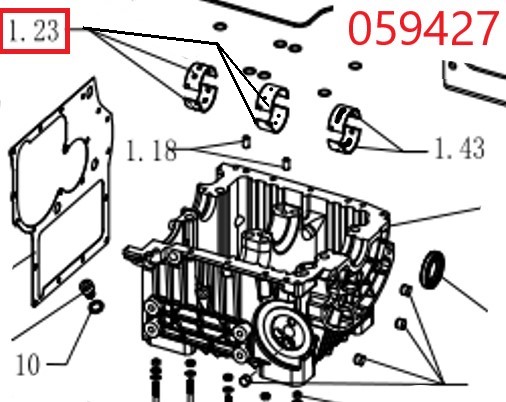 Вкладыш коренной SDG 14000(..),LT292FE (к-т из 2 шт.) Lt / Crankshaft bearing (1 pair) (1.02.01.06.0004)