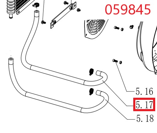 Трубка радиатора SDG 14000(..),LT292FE ( I ,460мм) (c 2025 г.) Lt / Engine oil pipe I 460mm (1.02.09.03.0009)