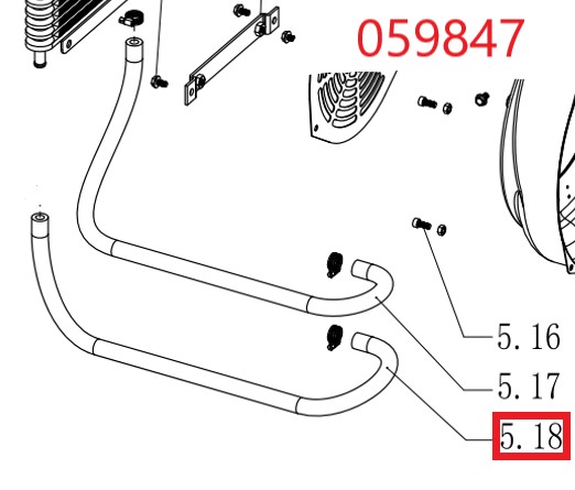 Трубка радиатора SDG 14000(..),LT292FE ( II ,560мм) (c 2025 г.) Lt / Engine oil pipe II 560mm (1.02.09.03.0010)